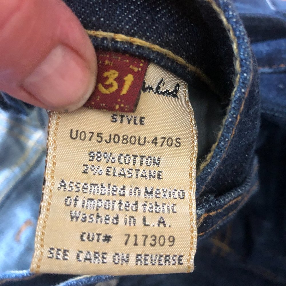 7 For All Mankind Low-Rise Bootcut Jeans Blue Denim Size 31 - Picture 5 of 10
